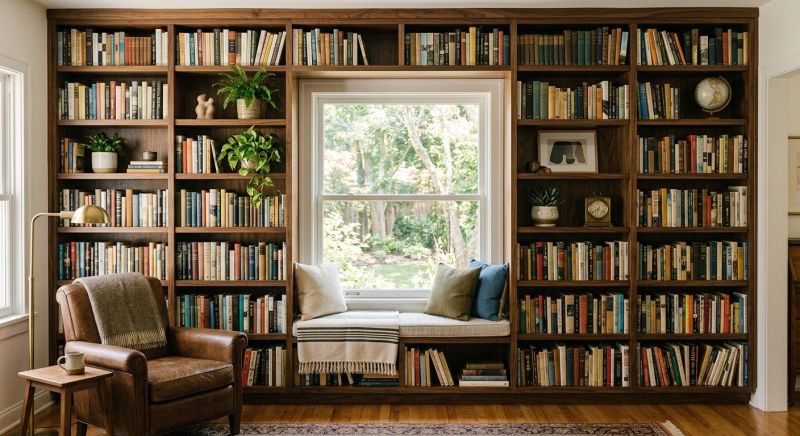 Built In Bookcase Installation in Fairfax, VA