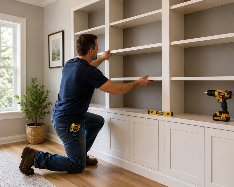 Built In Bookcase Installation in Fairfax, VA